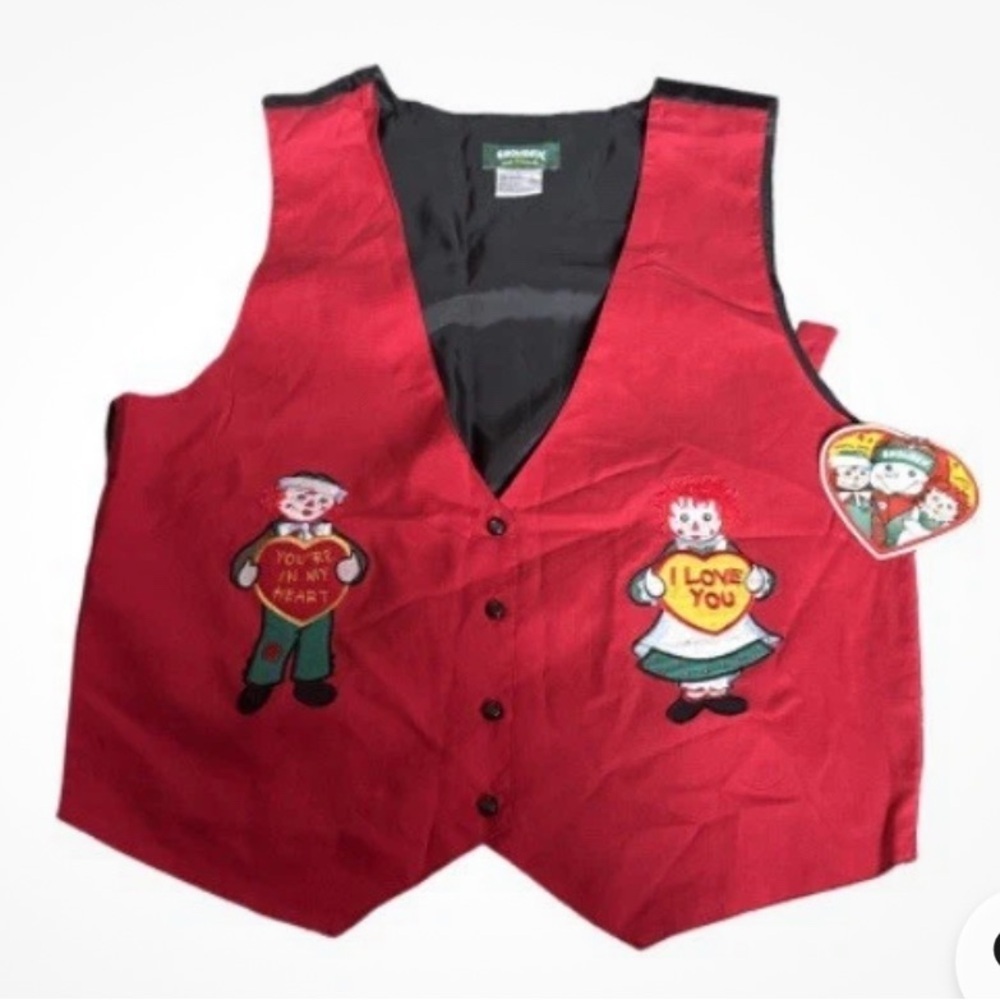 Vintage Snowden raggedy Ann & Andy sisal Vest Embroidered